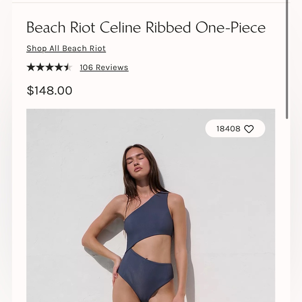 Beach Riot Celine Ribbed One-Shoulder Swimsuit - Picture 5 of 6